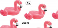 5x Opblaasbare Flamingo 33cm - Opblaas dier vis thema feest zwembad festival party