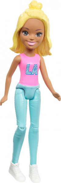 Barbie On The Go Mini Pop met Blonde Vlecht - Speelfiguur