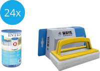 Intex - Filter type B - 24 stuks - Geschikt voor filterpomp 28634GS & WAYS scrubborstel