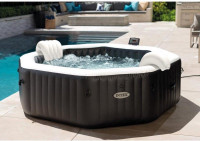 Intex PureSpa Jet & Bubble DeLuxe Jacuzzi 4-Persoons Set met Zoutwatersysteem - bubbelbad - buiten luxe jacuzzi - whirlpool - hottub