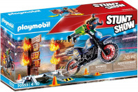 PLAYMOBIL Stuntshow Motor met vuurmuur - 70553