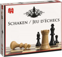 schaakspel hout 34 cm hout bruin/zwart/cr√®me 34-delig