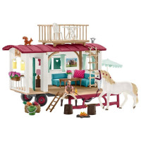 Schleich Horse Club - Caravan voor Geheime Clubontmoetingen - Speelfigurenset - Kinderspeelgoed voor Jongens en Meisjes - 5 tot 12 jaar - 43 Onderdelen