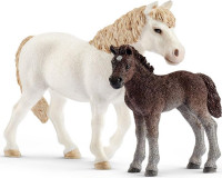 Schleich Pony en veulen 42423 - Paard Speelfiguur - Farm World - 8,9 x 5,6 x 13,7 cm