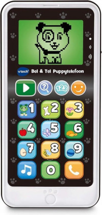 VTech Bel & Tel Puppytelefoon - Educatief Babyspeelgoed - Babytelefoon - Zwart/Wit
